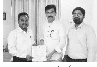 தேசிய நெடுஞ்சாலைத் துறை அதிகாரி கோவிந்தசாமியுடன் துரை வைகோ எம்.பி. சந்திப்பு